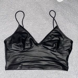 Black “Leather” Bralette